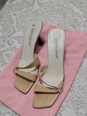 Charles David Beige Strappy Heeled Sandals